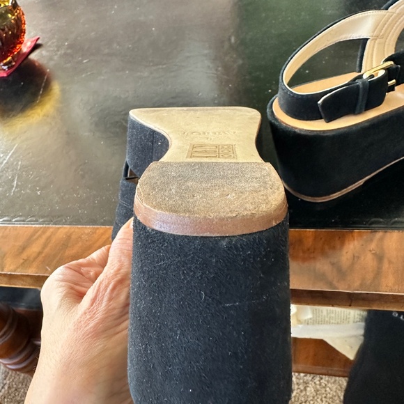 J. Crew Suede Wedge Sandals Size 9 Like New - Picture 8 of 12